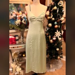Zara mint satin long dress